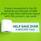Seventh Generation Toilet Paper, 100% Recycled 2-Ply Bath Tissue, 2 Pack x 12 Rolls of 240 Sheets, Extra Soft, Strong for Home & RV, Whitened without Chlorine Bleach, No Dyes, Fragrances, Septic Safe