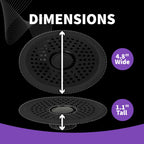 ShowerShroom Ultra Matte Black Hair Catcher, Stainless Steel Drain Protector, Fits All Shower Drains