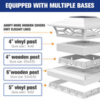 VOLISUN Solar Post Cap Lights: 6 - Pack Outdoor Deck Post Cap Lights White for Dock Fence Waterproof 2 Color Modes,4x4/6x6 Wooden/Vinyl Posts