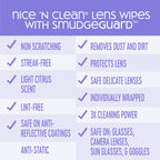 Nice 'N CLEAN SmudgeGuard Lens Wipes (600 Total Wipes) | Individually-Wrapped, Pre-Moistened, Ammonia-Free Lenses Wipes | Lens Cleaning Wipes for Eyeglasses, Camera Lens, Goggles, Sunglasses