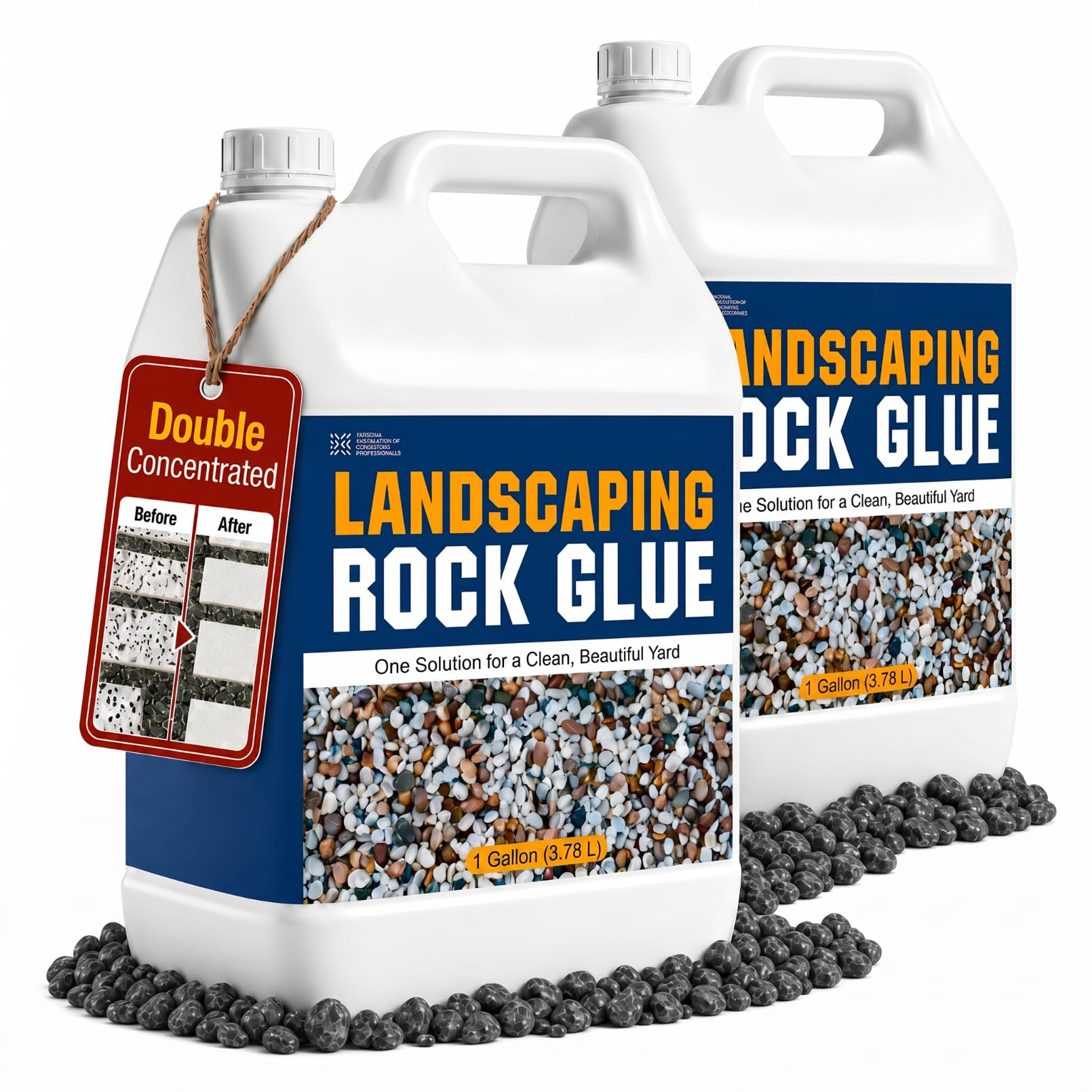 Teexpert Double Concentrated Rock Glue: 2 Gallon Stone Glue for Landscaping Fast-Dry Gravel Binder Long-Lasting Adhesive for Pea Rocks Stabilizer for Landscape Outdoor Yards Garden Patio