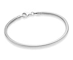 Miabella Italian 925 Sterling Silver Solid 3mm Snake Chain Bracelet for Women Men, Made in Italy (Length 7.5 Inches)