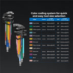 toolant Allen Wrenches Sets 22pcs(Metric&SAE), Extra Long Arm Allen Key Set with Ball End, Crafted Hex Key Set with Color Coded Sleeves, Unique Patented Holder Design for Magnetizing and Demagnetizing