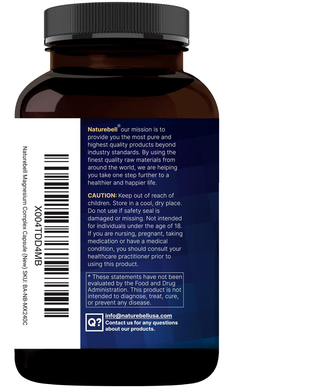 NatureBell 12-in-1 Magnesium Complex 1000mg, 4-Months Supply – Magnesium Glycinate, Citrate, Taurate, Malate, & More – High Absorption Formula for Men & Women – Chelated & Purified – 240 Capsules