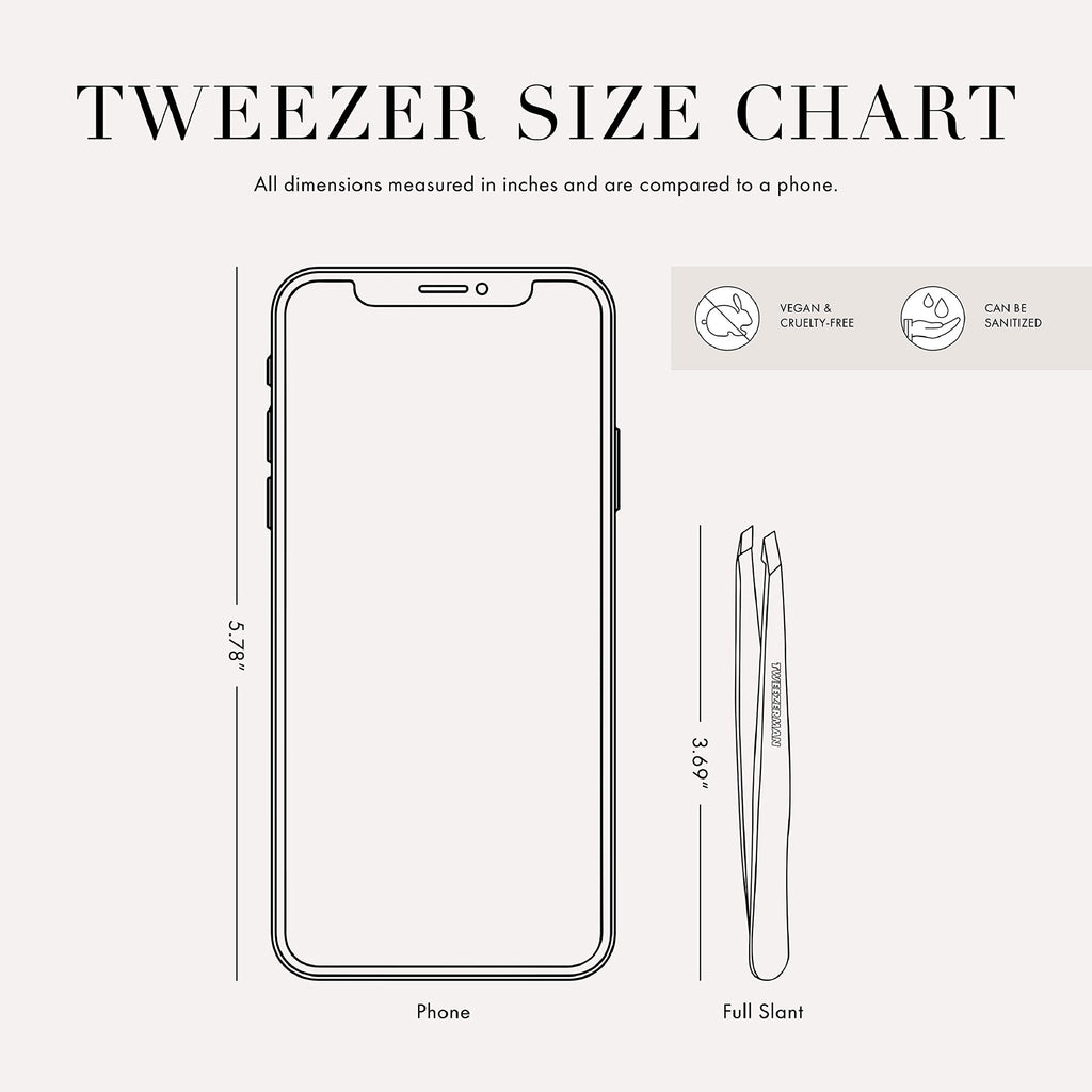 Tweezerman Stainless Steel Slant Tweezer for Eyebrows Silver