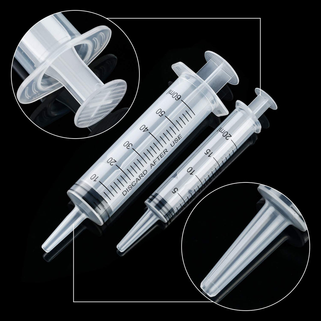 Boao 10 Pack Plastic Syringes Without Needle Epoxy Resin 20 ml,60 ml