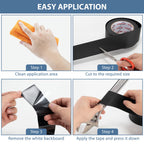 Ealyder Tape 2 Inch x 26 FT Rubber Grip Tape, Black Ultra-Thin Strong Adhesive Anti-Slip for Handles, Home Use, Waterproof Wear-Resistant Heat Resistant Grip Tape, Comfortable in Hands