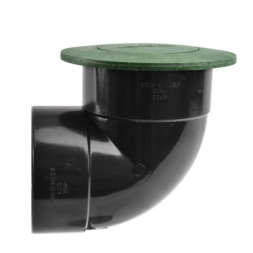 NDS 422G Pop-Up Drainage Emitter with Elbow fits 4-Inch Sewer and Drain Pipe, Works with Drainage Systems Including Catch Basins, Green