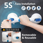 TAILI Shower Grab Bar, Suction Cup Grab Bars for Elderly, Grab Bars for Bathtubs and Showers, Shower Grab Bars for Seniors, Strong hold Suction Shower Grab Bar, No Drilling Removable Handicap Grab Bar
