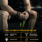 FITFIV Lifting Straps for Weightlifting, Lifting Wrist Straps for Gym Strength Training, Neoprene-padded Wrist Cushion - Men & Women