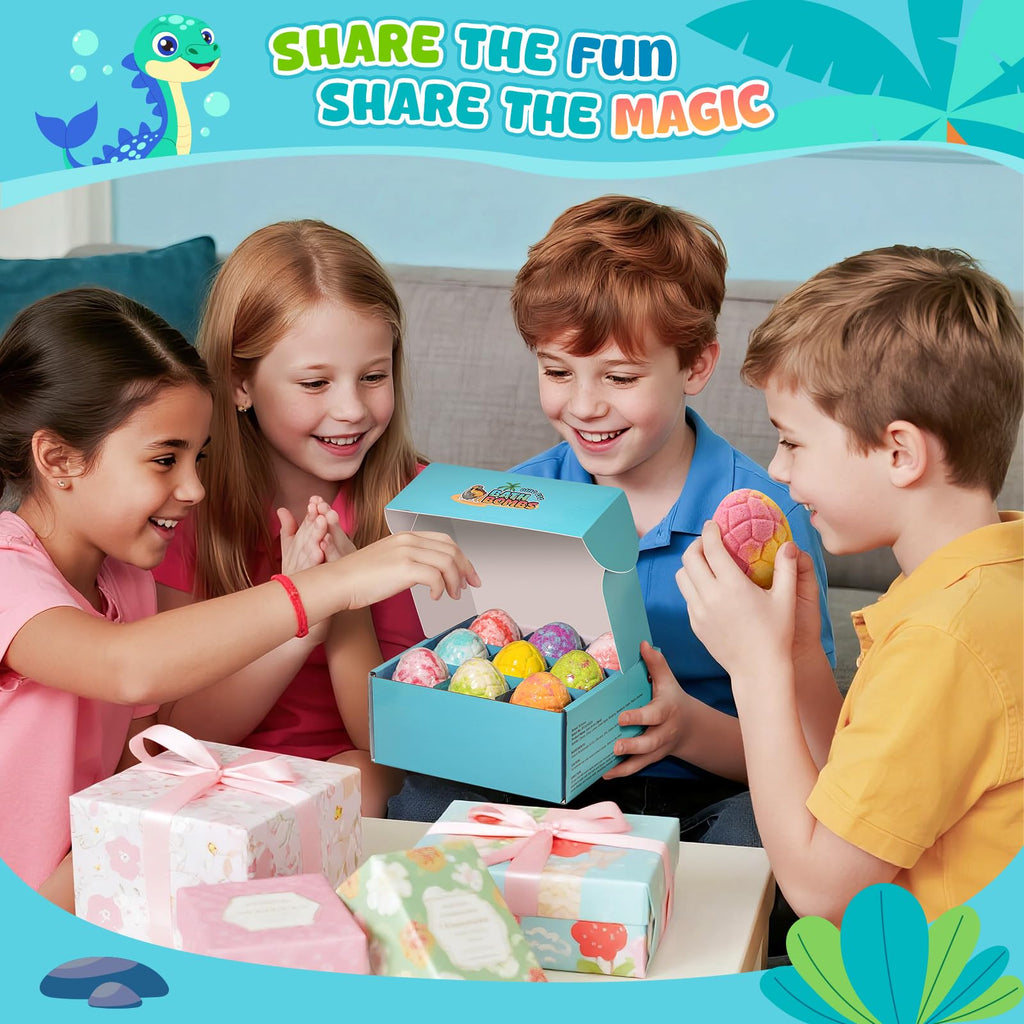 Bofuoos Dinosaur Bath Bombs for Kids with Surprise Inside, Gifts for Kids