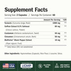 Saffron Supplements – 89mg Saffron Extract, 1000mg Turmeric Curcumin, Ceylon Cinnamon & Cardamom – Daily Mood, Joint & Metabolic Support – Joint Supplements for Women & Men – 120 Capsules