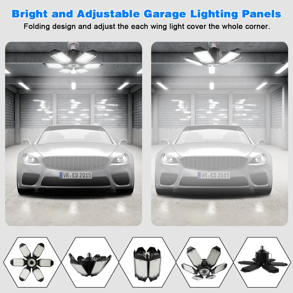 POLARPRA Garage Lights - 32000LM LED Garage Ceiling Lights 6500K Daylight