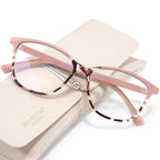 Madison Avenue Square Vintage TR90 Blue Light Blocking Reading Glasses for Women, Computer Readers Eyeglasses Pink Demi 2.25 Magnification