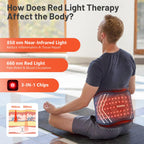 ROMISA Red Light Therapy Belt - Infrared Light Therapy Vibration Red Light Therapy Device for Body Massage for Back Shoulder Waist Muscle Pain Relief for Gift Women Men Gift