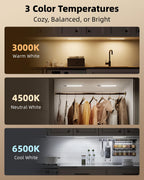 EZVALO 3-Pack 10inch Under Cabinet Lighting with Remote, 2400mAh Rechargeable Motion Sensor Lights, Magnetic Dimmable Closet Light, Timer, 3 Color Temps Wireless Lights for Kitchen, Pantry, Stair