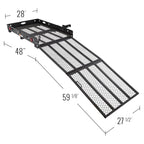 Silver Spring Folding Steel Wheelchair Carrier with Ramp & Hitch Mount, 48" x 27.75", Black - Heavy-Duty and Foldable Mobility Carrier for Scooter Vehicles and Wheelchairs