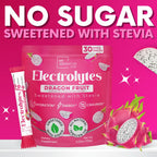 Zero Sugar Dragon Fruit Electrolytes Sticks - Refreshing Hydration - Caffeine Free Energy with Natural Ingredients - Vegan, Keto & Paleo - Sugar Free Electrolytes Powder Drink Mix - 30 Sticks