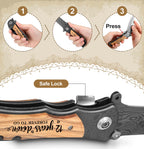 Lanties 12 Years Anniversary Keepsake Gifts for Him Engraved Pocket Knife with a Gift Box Happy Tin Anniversary Customized Wedding Birthday Father's Day Gifts for Men Husband