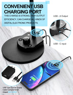 BOHON LED Desk Lamp with USB Charging Port 3 Color Modes Dimmable Reading Light Intelligent Induction Auto Dimming Task Lamp Neck Flexible Table Lamp for Bedside Office, AC Adapter Include