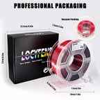 LOCYFENS PLA Filament 1.75mm, Silk PLA 3D Printer Filament, High Speed Printing Dual Color Filament Black Red 2 in 1 Coextrusion 1.75 PLA Filament +/-0.02mm, 1kg/2.2lb