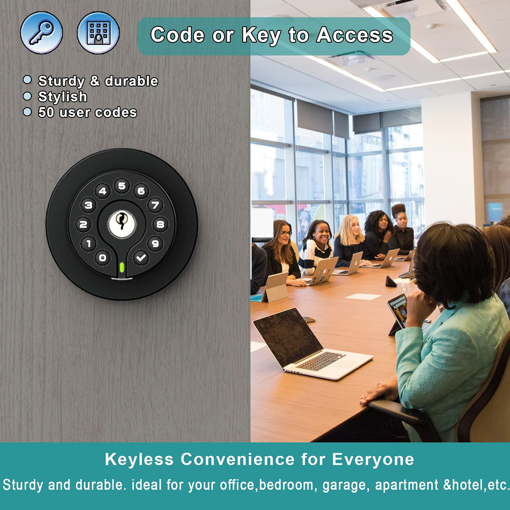 BOTHSTAR Keypad Door Knob with Key,Keyless Entry Door Lock, Code Locks Door Knob, Auto Lock,50 User Code,Easy to Install,for Home,Office,Hotel,Bedroom,Garage,No Deadbolt