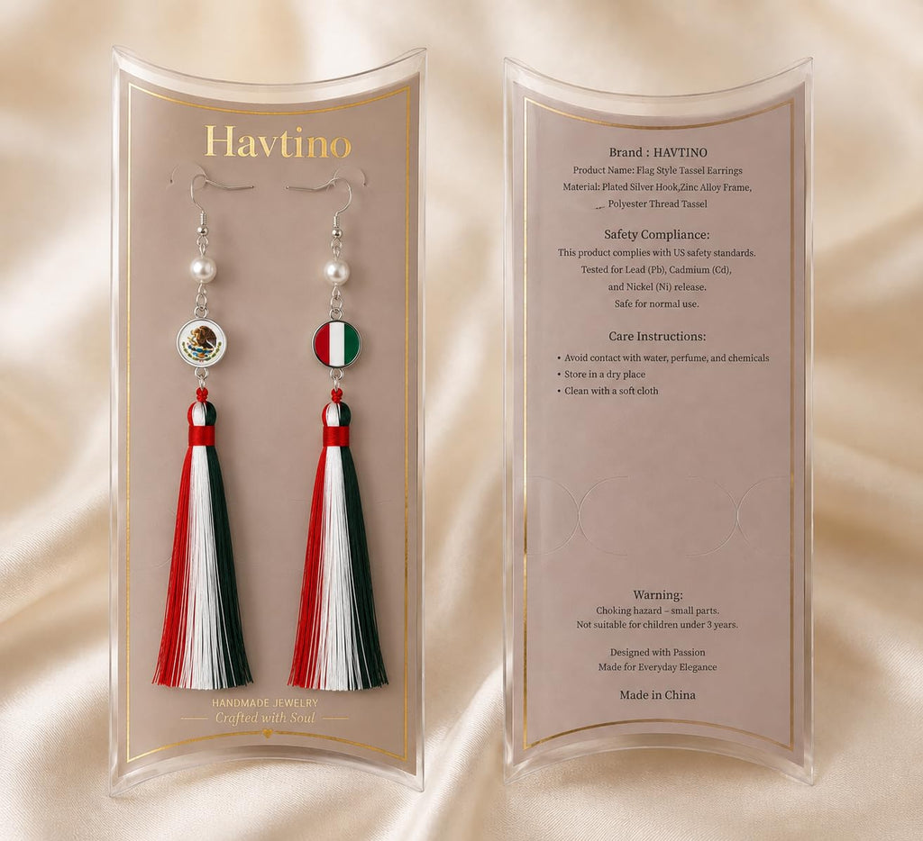 Handmade 925 Silver Plated Long Tassel Earring,Premium Mexican Heritage Jewelry,Patriotic Festival Gift Mothers Party Boho