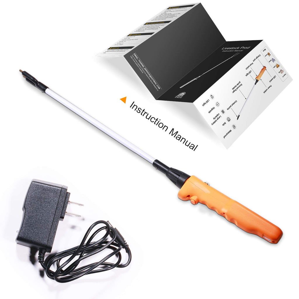 West Thorne Pro Cattle Prod, Waterproof Livestock Prod Stick with LED Light, Livestock Prod for Livestock Management(25.9in)