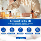 HIQILI Bergamot Essential Oil for Diffuser, Skin, Hair, DIY, 100% Pure & Natural - 1.01 Fl Oz (30 mL)
