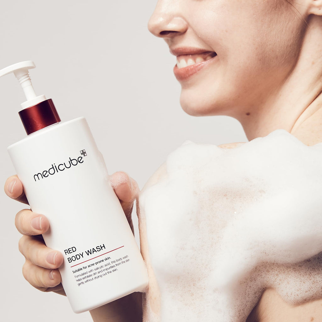 medicube Red Body Wash 14.10 Fl.oz I Low pH and Hydrating Cleanser with Salicylic Acid, Lactic Acid, Niacinamide and Hyaluronic Acid Suitable for Bacne Treatment | Korean Skin Care
