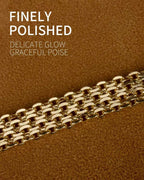 kptophk 14K Gold 10mm Mesh Chain Link Bracelet | Gold Bracelets For Women | Jewelry Gift (Size: 7.5inches)