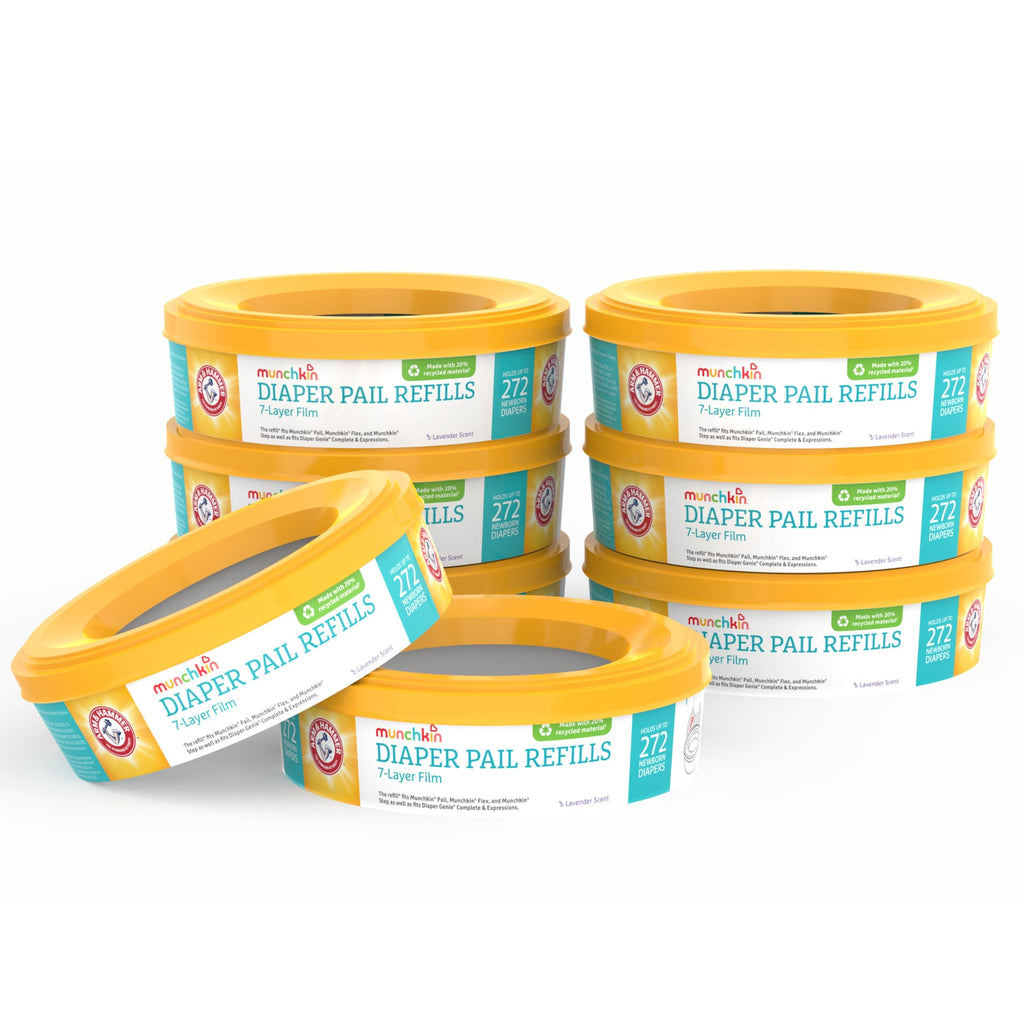 Munchkin Arm & Hammer Diaper Pail Refills, Lavender, 8 Pack