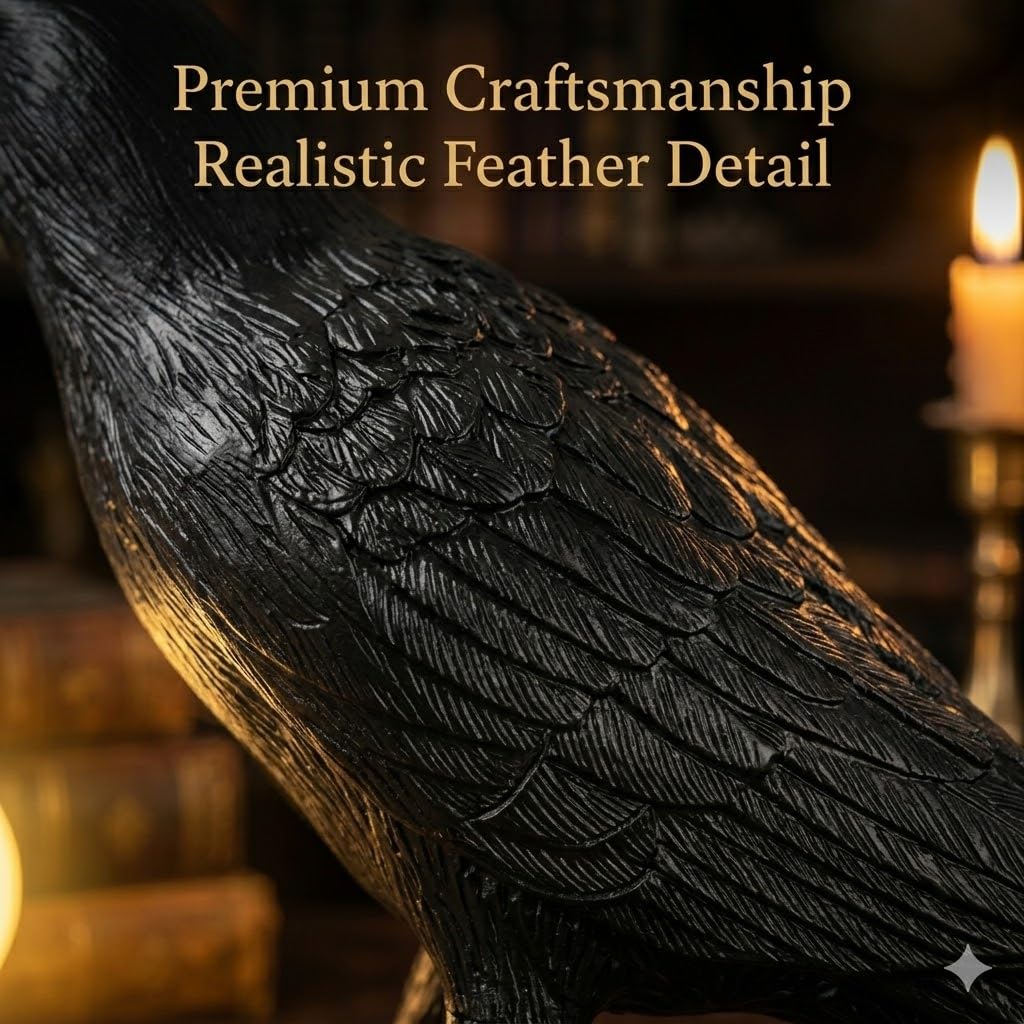 OVANUS Crow Lamp Gothic Decor, Raven Table Night Light with Adjustab