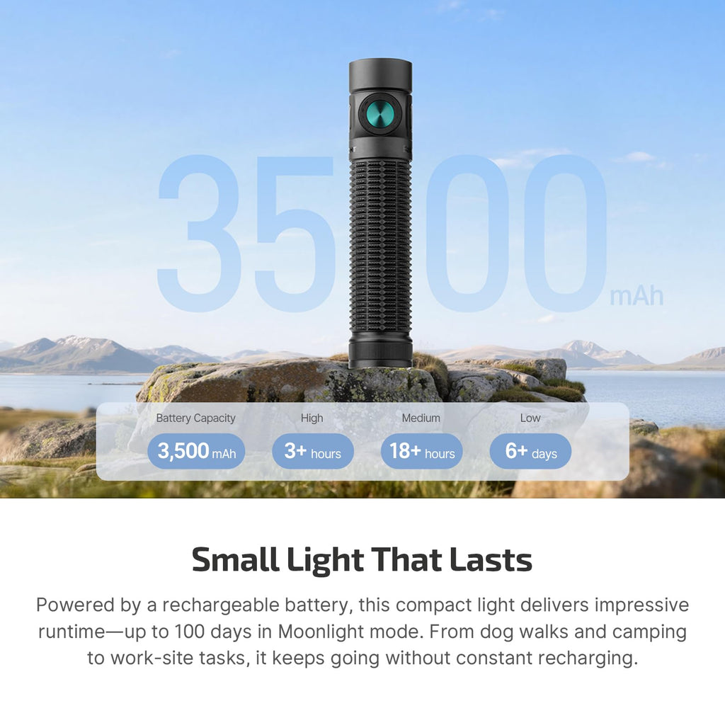 OLIGHT Baton4 Pro EDC Flashlight Rechargeable, 1600 Lumens Small Pocket LED Light with Tactical Switch and Magnetic & USB C Dual Charging, IPX8 for Home Use, Camping, Outdoor and Emergency (Black)