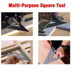12 Inch Aluminum Rafter Square - Double-Sided Engraved Scales, Precision Carpentry Tool for Woodworking, Roof Pitch & Angle Marking