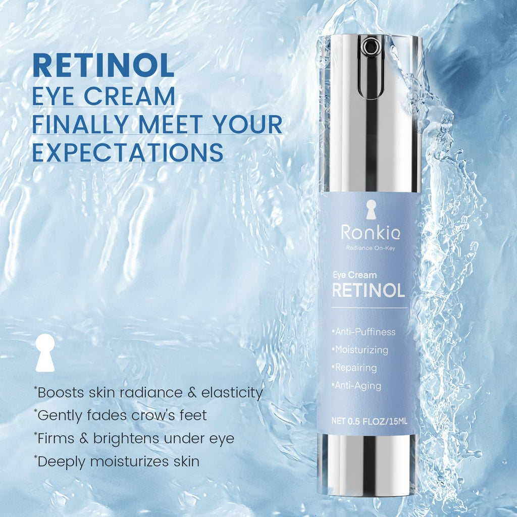 Retinol Eye Cream for Dark Circles: Anti-Wrinkle Under Eye Cream - Night Care Eye Cream Reduces Eye Bags
