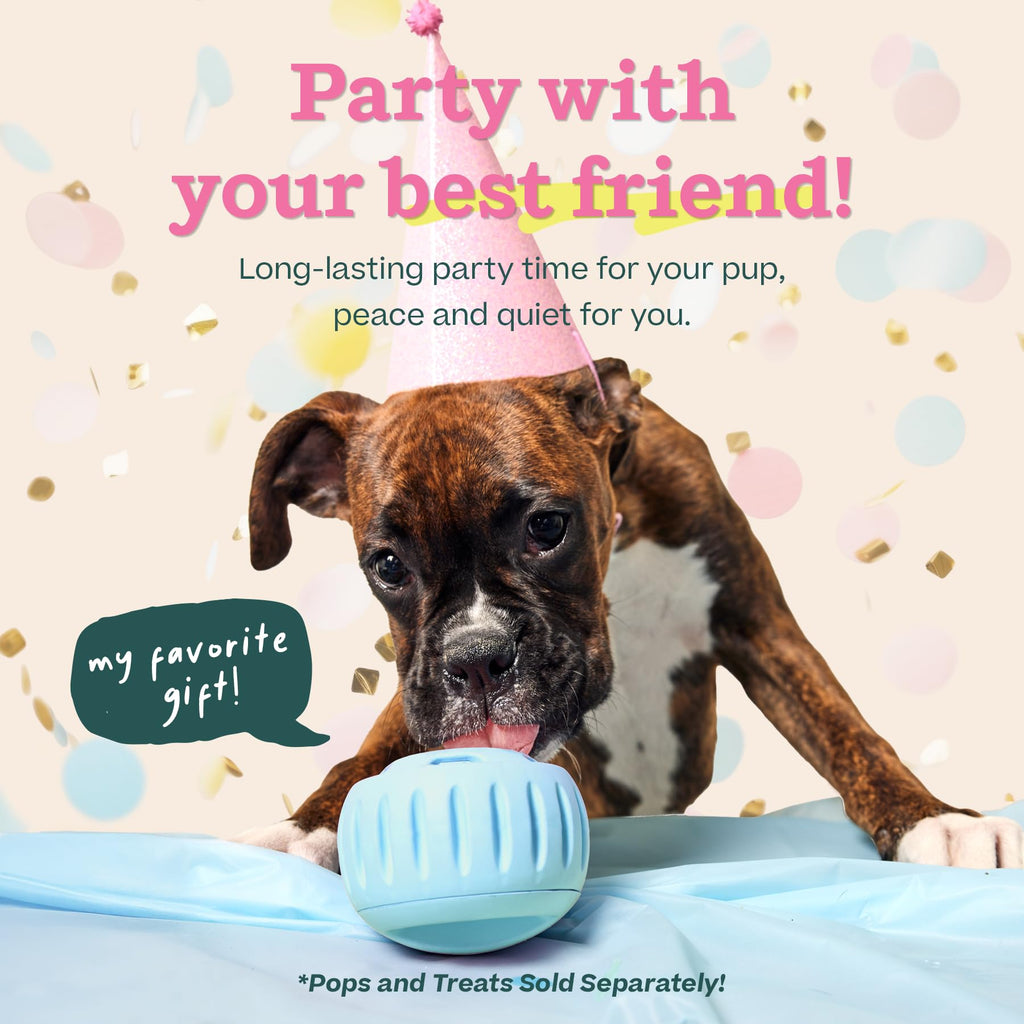 WOOF Pupsicle Interactive Dog Ball Toy for Dogs Large 25-75 lbs - Blue
