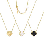 AIPPK 18K Gold Plated Clover Pendant Necklace Set for Women Fashion Four Leaf Clover Necklace Lucky Simple Jewelry Gifts for Women 3Pcs