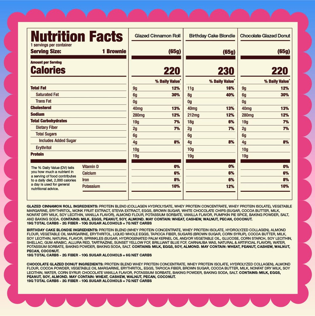 Prime Bites High Protein Brownie (12 Per Box, Variety Pack) - 19g of Protein, 5g of Collagen, Gluten Free, Low Sugar Treat, Delicious Protein Snack