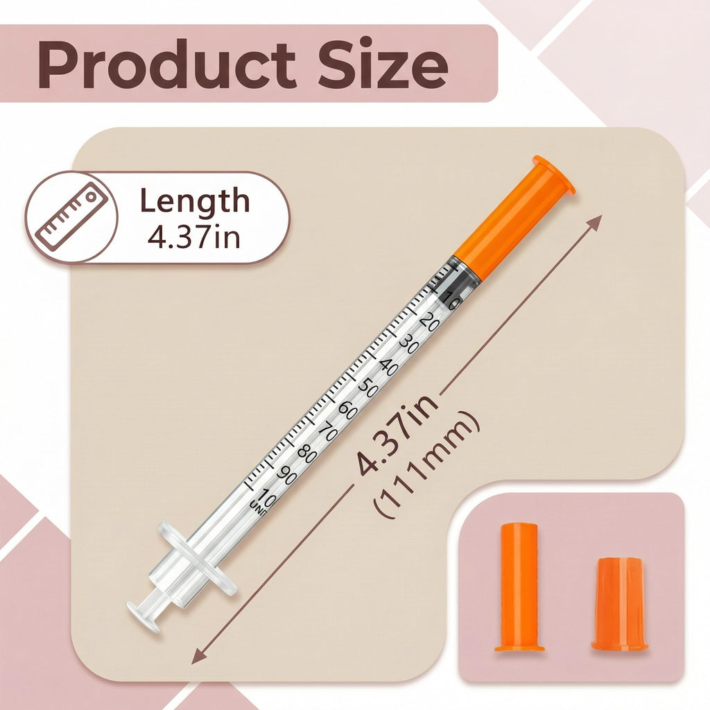 1ml 31G 5/16" (8mm) jeringas, Individually Wrapped, Pack of 25