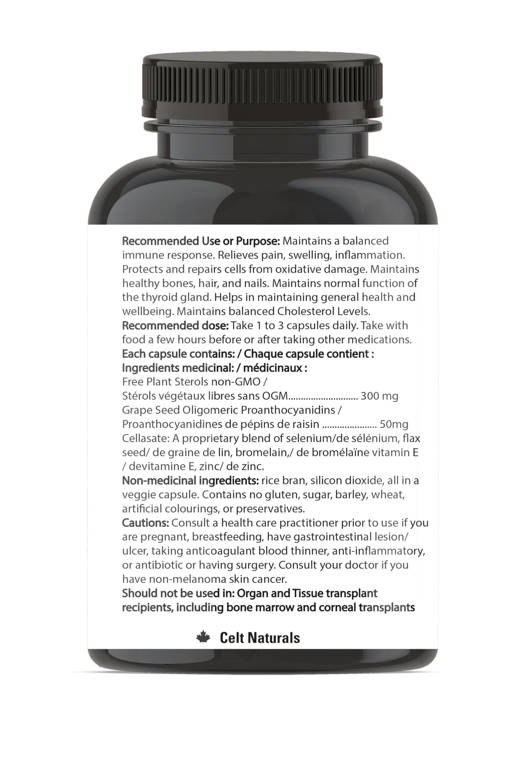 Celt Immunocare 60 v-caps - Potent Seasonal Allergy Blend - Adult Immunity Support - Cholesterol Modulator - Plant Sterols Ultra Strength - 7 Key Immunity Enhancing Ingredients