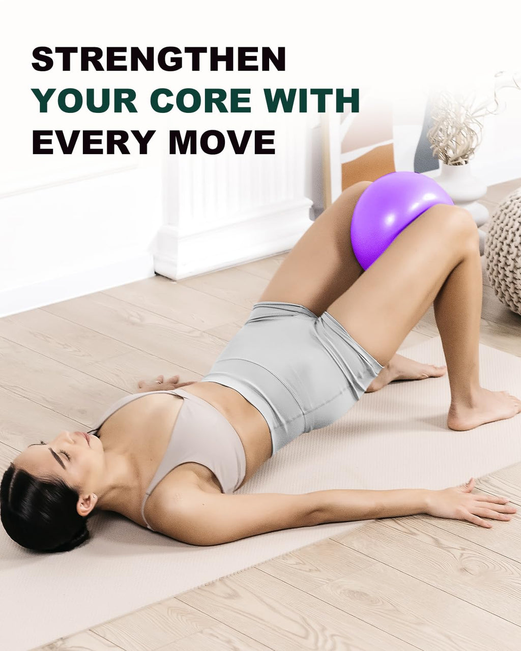 Trideer 9-Inch Pilates Exercise Ball for Yoga & Core Training, Small Stability Ball with Guide for Physical Therapy, Balance, Stretching, Gym and Home Use