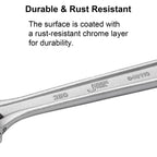Jetech 10-Inch Adjustable Wrench - Professional Heavy Duty Chrome Vanadium Steel Shifter Spanner with Inch/Metric Scale Wide Caliber Opening