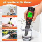 Digital pH Tester for Water, pH Meter for Hydroponic Water, TDS Tester EC PPM Test for Plant Nutrients, 4-in-1 Meter for Conductivity, pH Pen for Drinking Water, DWC, Indoor Plants