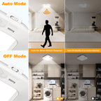 ANOTEK Motion Sensor Ceiling Light Battery Operated, 180LM 6000K Battery Closet Lights Motion Sensor, 48LED Wireless Ceiling Light Motion Activated for Pantry Cabinets Shed, Cool White,2-Pack