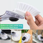New Brush Refills for OXO New Soap Dispensing Dish Brush - 8 Pack Dish Brush Cleaning Soap Dispensing Head Replacement for Scrubber