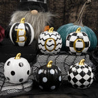 DAZONGE Set of 6 Ceramic Halloween Pumpkins Halloween Decorations Indoor