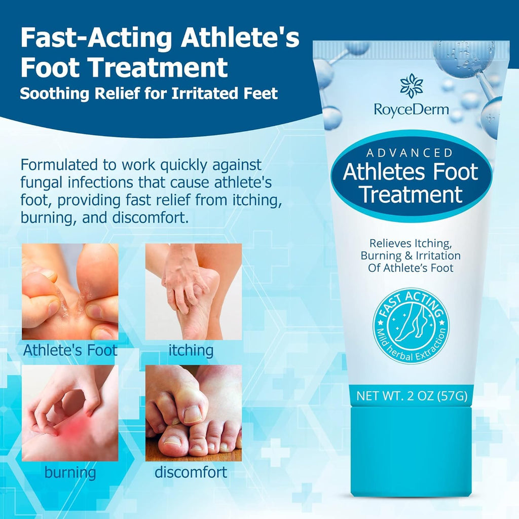 Roycederm Extra Strength Athletes Foot Treatment Cream, Powerful Relief for Itching and Burning, Suitable for Men and Women