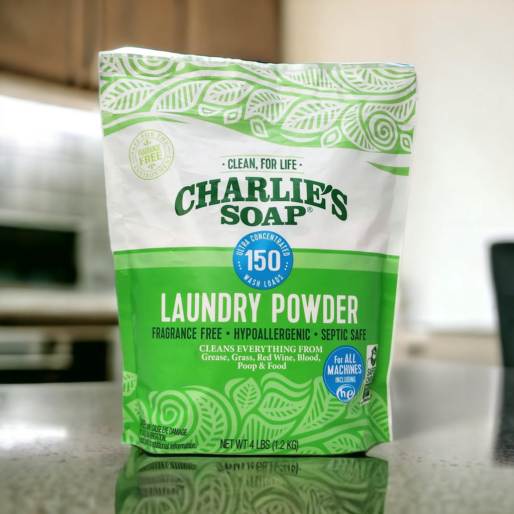 Charlie’s Soap Laundry Powder Detergent (150 Loads, 1 Pack) Fragrance Free Hypoallergenic Deep Cleaning Laundry Detergent Powder – Residue Free, HE Compatible, Septic Safe