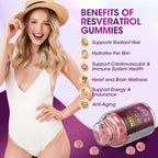 NAD Resveratrol Gummies, NAD supplements for Women with Hydrolyzed Collagen, Grape Seed, and D-Biotin Support Antioxidant Action, Anti-Aging, Cell Regeneration & Energy, Sugar-Free, 60 Gummies, 3 Pack